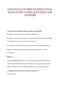 FIRE FIGHTING Exam Compilations with Complete & Verified Solutions