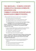 NSG 100 Nursing Fundamentals Exam 4 - Concepts & Practice Questions
