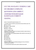  GCU NSG 434 Pediatric Nursing Exam 3 - Growth&comma; Development & Illness