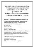  WGU D413 Telecommunications & Wireless Communications - Pre-Assessment Exam