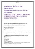 Colorado Wastewater Treatment Operator Class D Exam - Complete Practice Questions & Answers