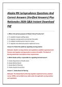 Alaska RN Jurisprudence Questions And &NewLine;Correct Answers &lpar;Verified Answers&rpar; Plus &NewLine;Rationales 2026 Q&A Instant Download &NewLine;Pdf 