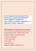 DELTA SIGMA THETA EXAM ACTUAL &NewLine;EXAM 2026 &vert; QUESTIONS MERGED &NewLine;WITH CORRECT COMPLETE &NewLine;SOLUTIONS &vert;&vert; ALREADY GRADED A&plus; &vert;&vert; &NewLine;2026-2027 LATEST UPDATE&excl;&excl;&excl;