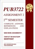 PUB3722 ASSIGNMENT 2 SEMESTER 2 2026 - COMPLETE ANSWERS