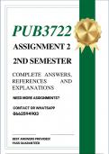 PUB3722 ASSIGNMENT 2 SEMESTER 2 2026 - COMPLETE ANSWERS