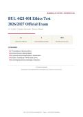 BUL 4421-001 ETHICS TEST Actual Exam 2026&sol;2027 &ndash; Complete Exam-Style Questions &vert; 100&percnt; Verified &ndash; Pass Guaranteed &ndash; A&plus; Graded