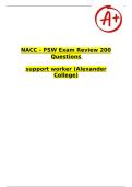 NACC - PSW Exam Review 200 Questions &NewLine;&NewLine;support worker &lpar;Alexander College&rpar;&NewLine;