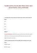 NJ BOATING EXAM 2027 PRACTICE SET&NewLine;QUESTIONS AND ANSWERS
