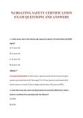 NJ BOATING SAFETY CERTIFICATION&NewLine;EXAM QUESTIONS AND ANSWERS
