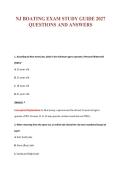NJ BOATING EXAM STUDY GUIDE 2027&NewLine;QUESTIONS AND ANSWERS