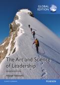 Test Bank for The Art and Science of Leadership &lpar;7th Edition &sol; Global Edition&rpar; by Afsaneh Nahavandi - All Chapters