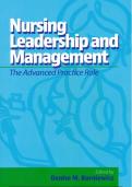 Test Bank for Nursing Leadership and Management&colon; The Advanced Practice Role by Denise M&period; Korniewicz - Complete Chapters