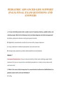 PEDIATRIC ADVANCED LIFE SUPPORT&NewLine;&lpar;PALS&rpar; FINAL EXAM QUESTIONS AND&NewLine;ANSWERS