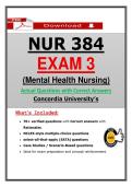 Concordia NUR 384 Exam 3 Mental Health Nursing &ndash; &lpar;2026&rpar; Actual Questions & Answers &lpar;Guarantee Pass&rpar;