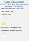 WGU D236 OBJECTIVE ASSESSMENT &vert; PATHOPHYSIOLOGY EXAM REVIEW&comma; PRACTICE QUESTIONS AND ANSWERS