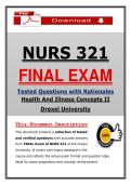 NURS 321 Final Exam Drexel Health and Illness Concepts II &ndash; &lpar;2026&rpar; Actual Questions & Answers &lpar;Guarantee Pass&rpar;