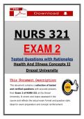 NURS 321 Exam 2 Drexel Health and Illness Concepts II &ndash; &lpar;2026&rpar; Actual Questions & Answers &lpar;Guarantee Pass&rpar;