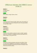 CPHQ Exam 1 Questions with CORRECT Answers&NewLine;&lpar;Grade A&plus;&rpar;