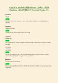 Analytical Methods of Healthcare Leaders - D514&NewLine;Questions with CORRECT Answers &lpar;Grade A&plus;&rpar;
