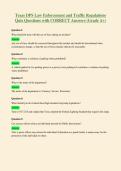 Texas DPS Law Enforcement and Traffic Regulations&NewLine;Quiz Questions with CORRECT Answers &lpar;Grade A&plus;&rpar;
