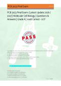 PCB 3023 Final Exam&colon; &lpar;Latest Update 2026 &sol; &NewLine;2027&rpar; Molecular Cell Biology &vert; Questions & &NewLine;Answers &vert; Grade A &vert; 100&percnt; Correct - UCF