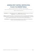 Georgia Pest Control Certification Practice Test 2026&sol;2027 &vert; 100&percnt; Q&A with Rationales &vert; A&plus; Graded&NewLine;&NewLine;
