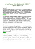 Forensic Nursing &lpar;Quiz&rpar; Questions with CORRECT&NewLine;Answers &lpar;Grade A&plus;&rpar;