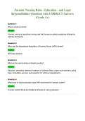 Forensic Nursing Roles - Education - and Legal&NewLine;Responsibilities Questions with CORRECT Answers&NewLine;&lpar;Grade A&plus;&rpar;
