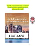 Test Bank for An Introduction to Management Science Quantitative Approaches to Decision Making&comma; 16th Edition by Anderson &lpar;All Chapters included&rpar;