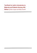 Test Bank for Leifer&rsquo;s Introduction to Maternity and Pediatric Nursing 10th Edition by Cooper & Gosnell
