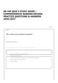 NR 449 QUIZ 5 STUDY GUIDE &vert; COMPREHENSIVE NURSING REVIEW&comma; PRACTICE QUESTIONS & ANSWERS 2026&sol;2027
