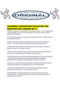 CALIFORNIA ACUPUNCTURE EVALUATION TEST QUESTIONS AND ANSWERS SET A&period;pdf
