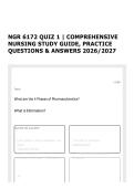 NGR 6172 QUIZ 1 &vert; COMPREHENSIVE NURSING STUDY GUIDE&comma; PRACTICE QUESTIONS & ANSWERS 2026&sol;2027