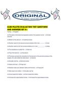 CLUB PILATES EVALUATION TEST QUESTIONS AND ANSWERS SET A&period;pdf