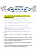 CLUB PILATES EXAMINERS ALL QUESTIONS AND ANSWERS SET A&period;pdf