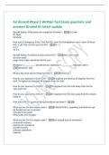 Air Assault Phase 1 Written Test Exam questions and&NewLine;answers Graded A&plus; latest update&NewLine;Aircraft Safety&colon; What items are needed at all times&quest; - ID Card&NewLine;ID Tags&NewLine;Earplugs&NewLine;How many Emergency Exits&comma; First Aid Kits&comma; and Fire Extinguishers are in each of these