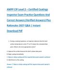 AMPP CIP Level 2 &ndash; Certified Coatings &NewLine;Inspector Exam Practice Questions And &NewLine;Correct Answers &lpar;Verified Answers&rpar; Plus &NewLine;Rationales 2027 Q&A &vert; Instant &NewLine;Download Pdf 