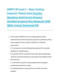 AMPP CIP Level 1 &ndash; Basic Coating &NewLine;Inspector Practical Exam  Practice &NewLine;Questions And Correct Answers &NewLine;&lpar;Verified Answers&rpar; Plus Rationale 2026 &NewLine;Q&A&vert; Instant Download Pdf
