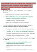 California Department of Fish & Wildlife Trapping License Exam 2026 &vert; Laws & Regulations Questions & Answers &vert; Latest Update &vert; Complete Exam Prep