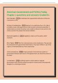 American Government and Politics Today&NewLine;Chapter 2 questions and answers Graded A&plus;&NewLine;Anti-Federalist -An individual who opposed the ratification of the new&NewLine;Constitution in 1787&NewLine;Articles of Confederation -America's 1st constitution from 1781-1789&period; i