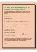 ATI Head&comma; Neck&comma; and Neurological 3&period;0 Test&NewLine;questions and answers Graded A&plus;&NewLine;a nurse is preforming a head to toe assessment on a client&period; which of the&NewLine;following assessment findings may indicate that the client has a thyroid&NewLine;disorder&quest;&NewLine;beefy red tongue&NewLine;sw