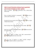 AQA A-Level Chemistry alkenes Exam questions&NewLine;and answers Graded A&plus; latest update&NewLine;What is an alkene&quest; -  A hydrocarbon with a carbon-carbon&NewLine;double bond&NewLine;Why are alkenes described as unsaturated&quest; -  They have a&NewLine;carbon-carbon double bond&NewLine;Describe the ele