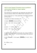AQA A-Level Organic Chemistry Exam questions&NewLine;and answers Graded A&plus; latest update&NewLine;rate &equals; k &lbrack;A&rsqb;2 x &lbrack;B&rsqb;&NewLine;The experiment was repeated at the same temperature and with the same&NewLine;initial concentration of B but with a different initial concentration of A&period;&NewLine;The