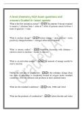 A level chemistry AQA Exam questions and&NewLine;answers Graded A&plus; latest update&NewLine;What is the first ionisation energy&quest; -The ampunt if energy required&NewLine;to remove 1 electron from 1 atom in 1 mole of gaseous atoms to from 1&NewLine;mole of gaseous &plus;1 ions&NewLine;What is nuclear