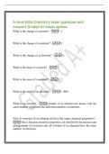 A-level AQA Chemistry Exam questions and&NewLine;answers Graded A&plus; latest update&NewLine;What is the charge of a proton&quest; - &plus;1&NewLine;What is the charge of a neutron&quest; - 0&NewLine;What is the charge of an electron&quest; - -1&NewLine;What is the mass of a proton&quest; - 1&NewLine;What is the mass of a neutro