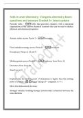 AQA A Level Chemistry- Inorganic chemistry Exam&NewLine;questions and answers Graded A&plus; latest update&NewLine;Periodic table - Table that provides chemists with a structural&NewLine;organisation of the known chemical elements that can be used to deduce&NewLine;physical and chemical 