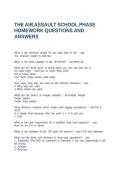THE AIR ASSAULT SCHOOL PHASE HOMEWORK QUESTIONS AND ANSWERS
