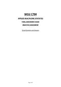 WGU C784 APPLIED HEALTHCARE STATISTICS FINAL ASSESSMENT EXAM OBJECTIVE ASSESSMENT Actual Questions and Answers&NewLine;