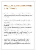 NUR 152 Test -2 Review Questions With Correct Answers