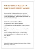 NUR 152 - EXAM -1 MODULES 1-4 QUESTIONS WITH CORRECT ANSWERS